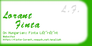 lorant finta business card